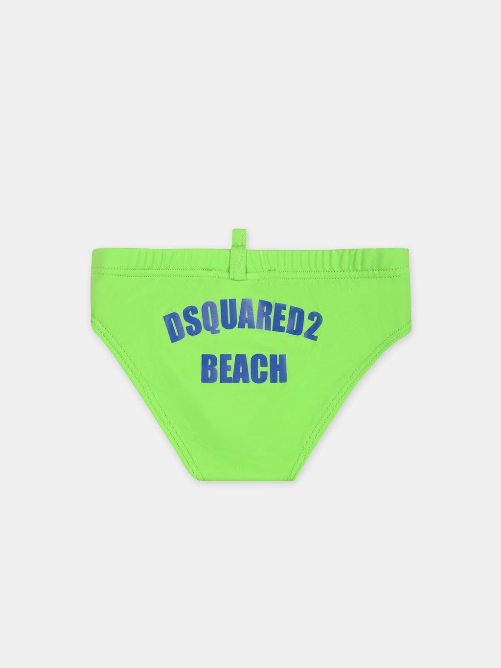 Green swim briefs for baby boy with logo